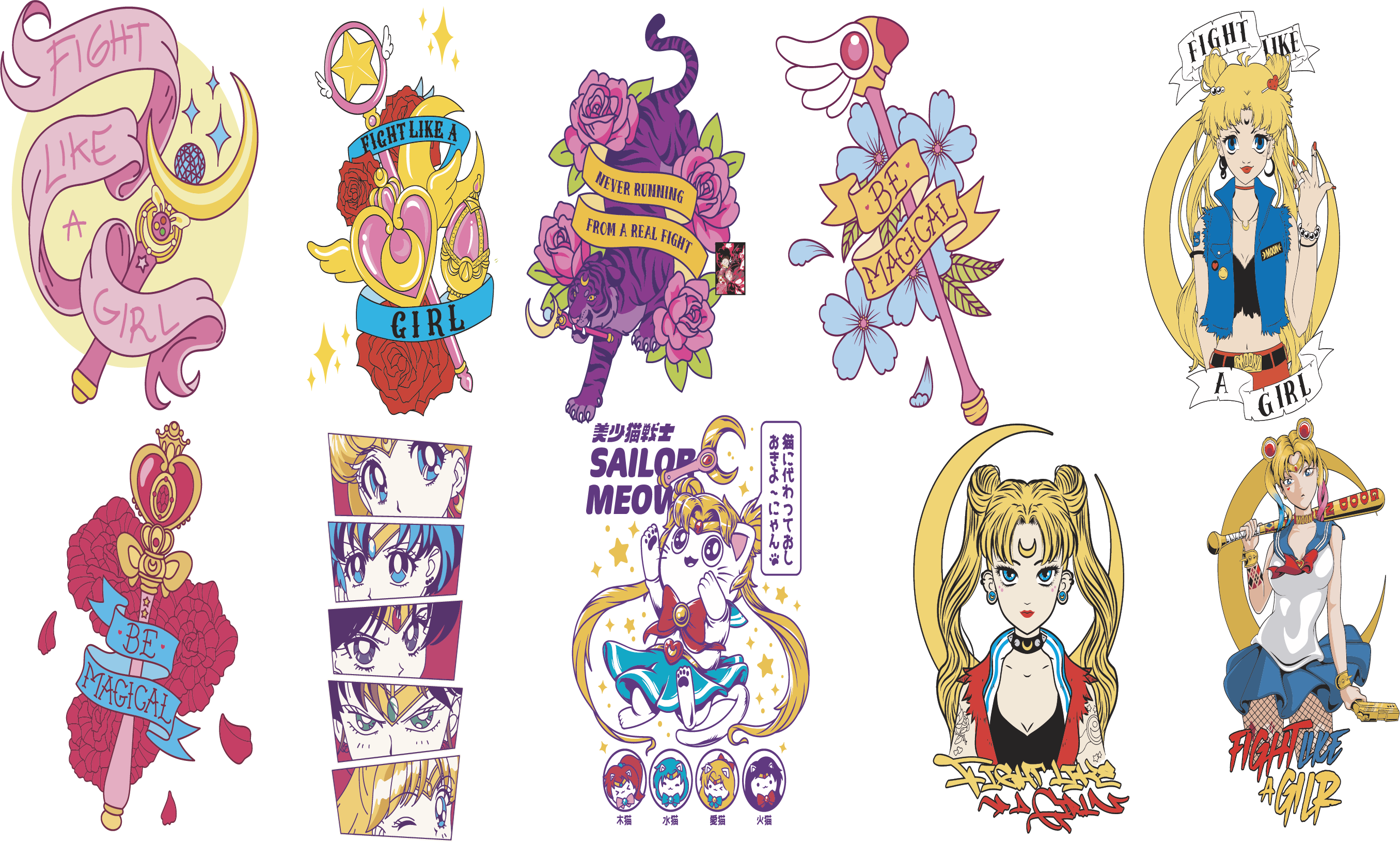 Pliego DTF Textil Temática Anime – Ref. 011